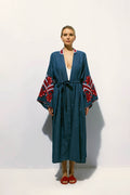 Mexico Maxi Wrap Dress in Denim