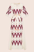 Naomi Midi Dress in Creme