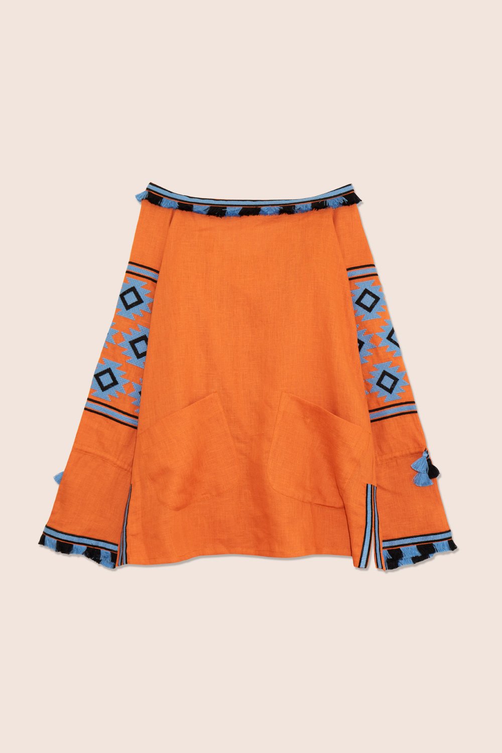 Geometry Off-the-shoulder Tunic in Orange