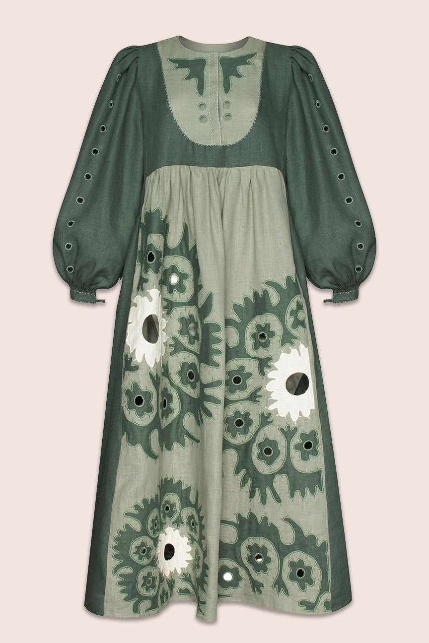 Shaima Midi Dress in Green