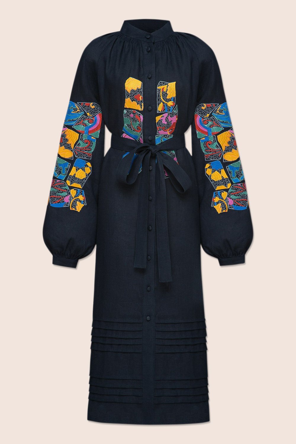 Broken Tiles Midi Dress in Navy