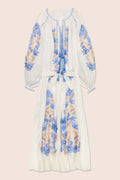 Flower Net Maxi Dress in White