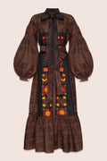 Judy Maxi Dress in Brown and Black