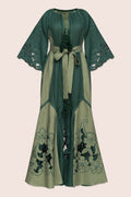 Dragon Flower Maxi Dress in Green
