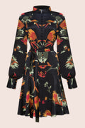 Alex Print Shirt Mini Dress in Black