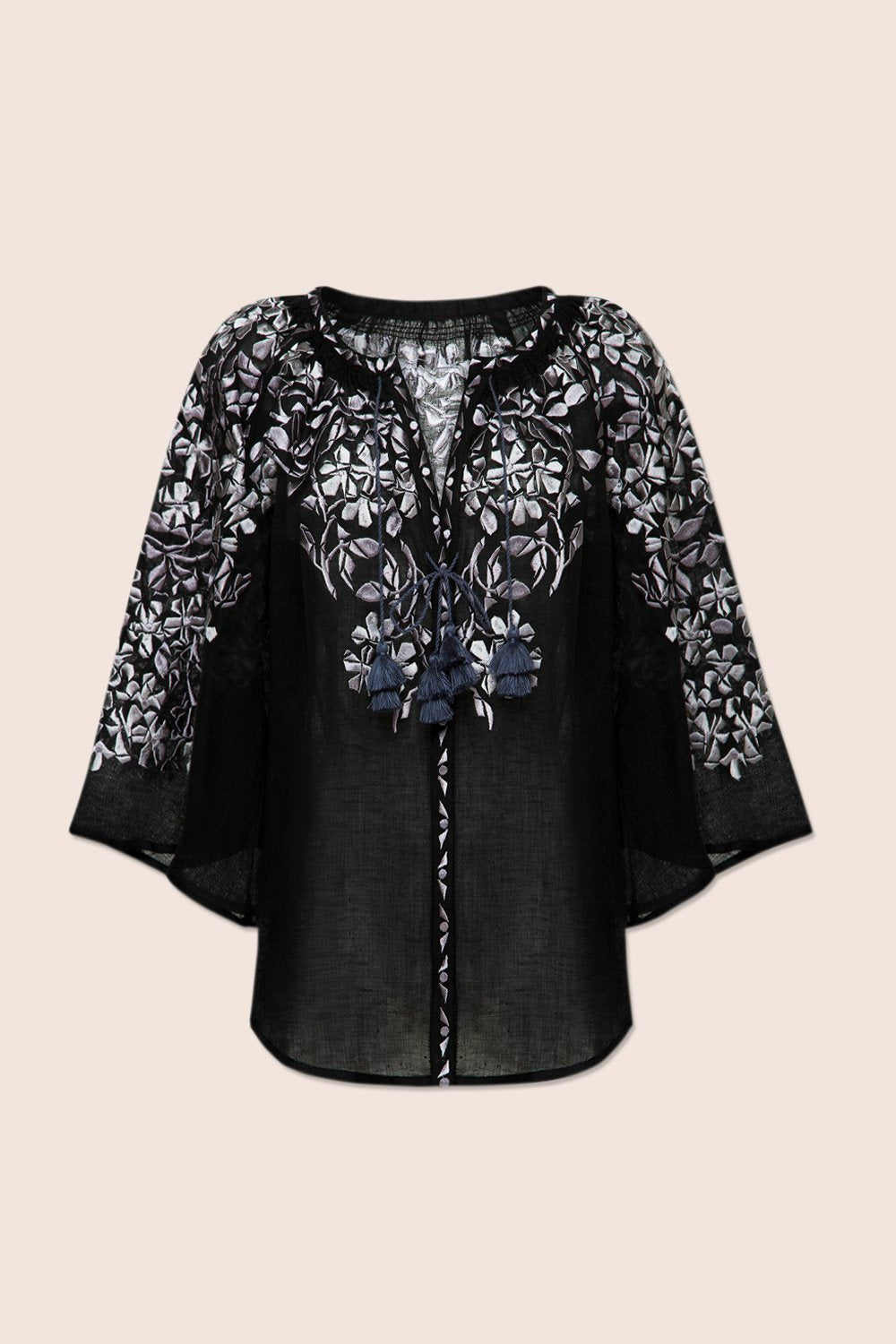 Gaudi Florals Blouse in Black