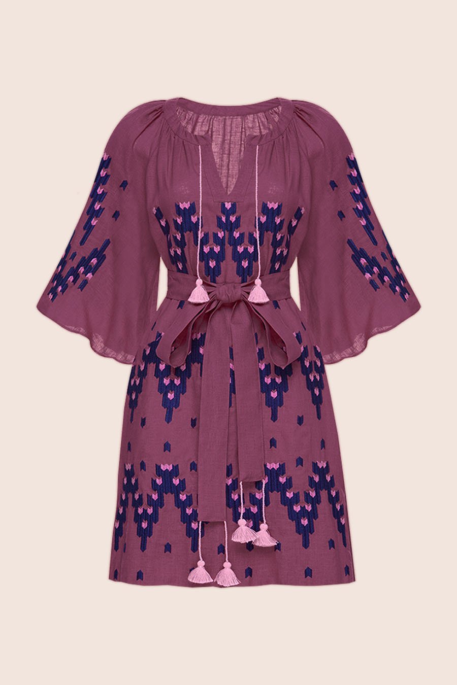 Naomi Mini Dress in Dark Fuchsia