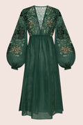 Gaudi Florals Midi Dress in Green