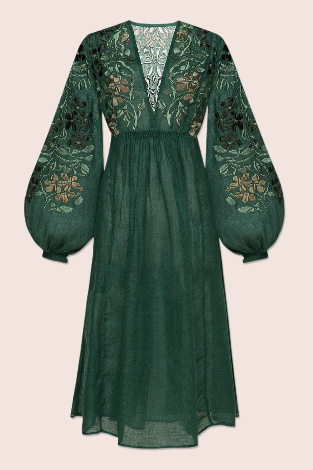 Gaudi Florals Midi Dress in Green