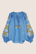 Istanbul Blouse in Cerulean