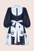 Amo Mini Dress in Navy and Blue