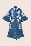 Nilofar Mini Wrap Dress in Blue