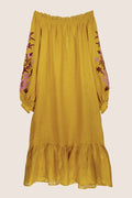Adele Off-The-Shoulder Maxi Dress in Yellow