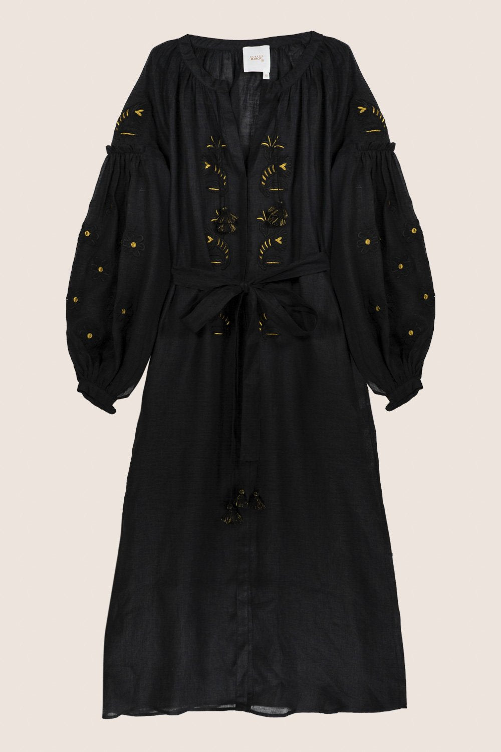 Arizona Maxi Dress in Black with Gold