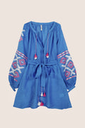 Istanbul Mini Dress in Blue