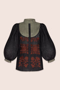 Amo Blouse in Black and Green