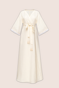 Solid Short Sleeve Maxi Dress in Creme