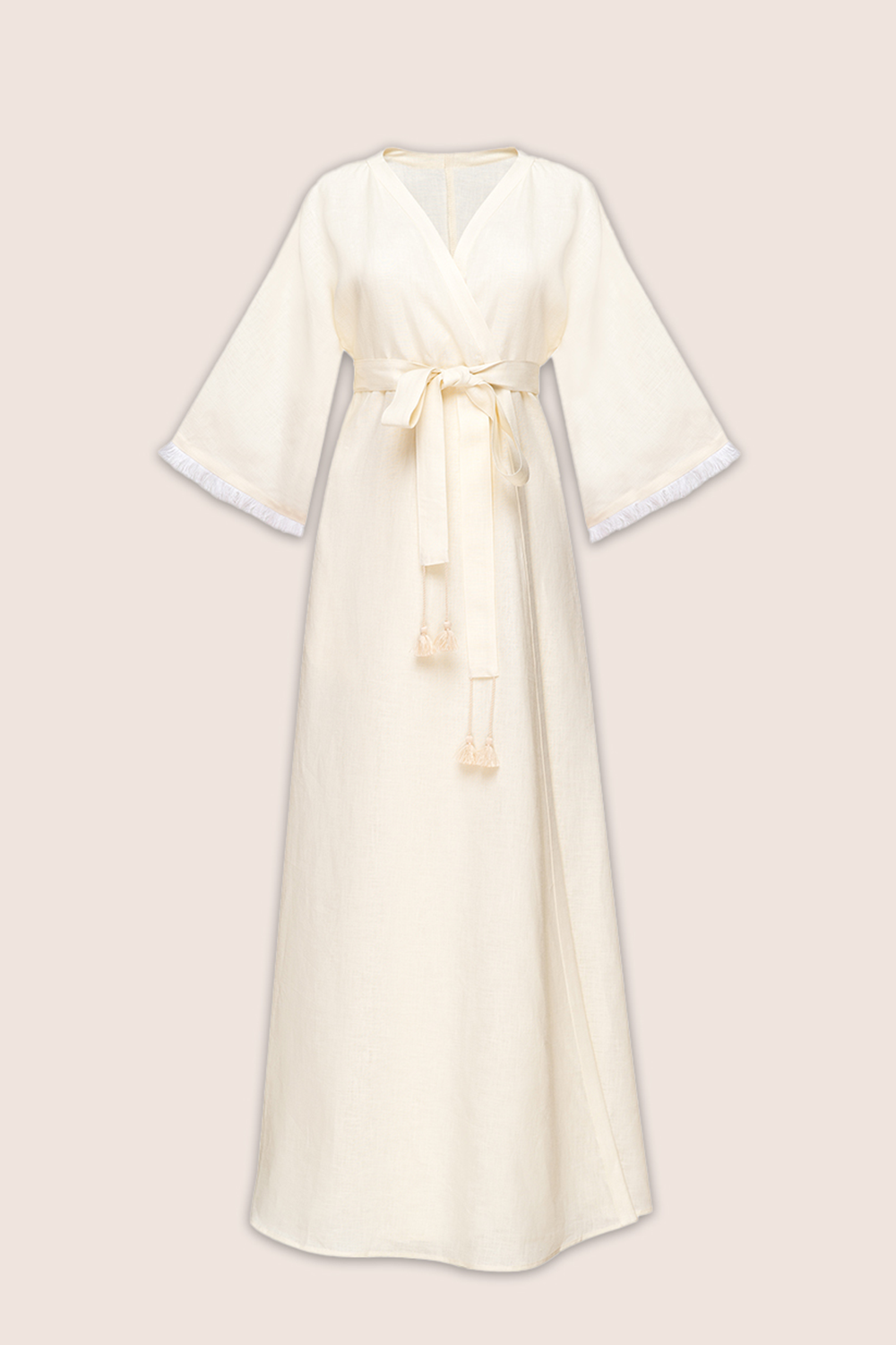 Solid Short Sleeve Maxi Dress in Creme