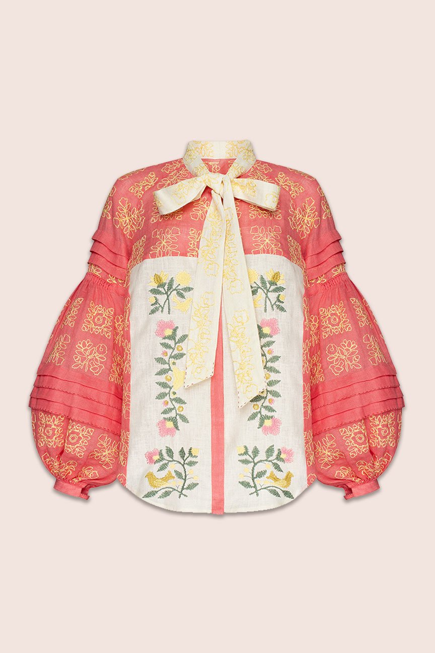 Judy Blouse in Pink and Yellow