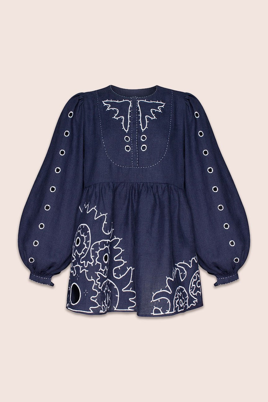 Shaima Blouse in Navy