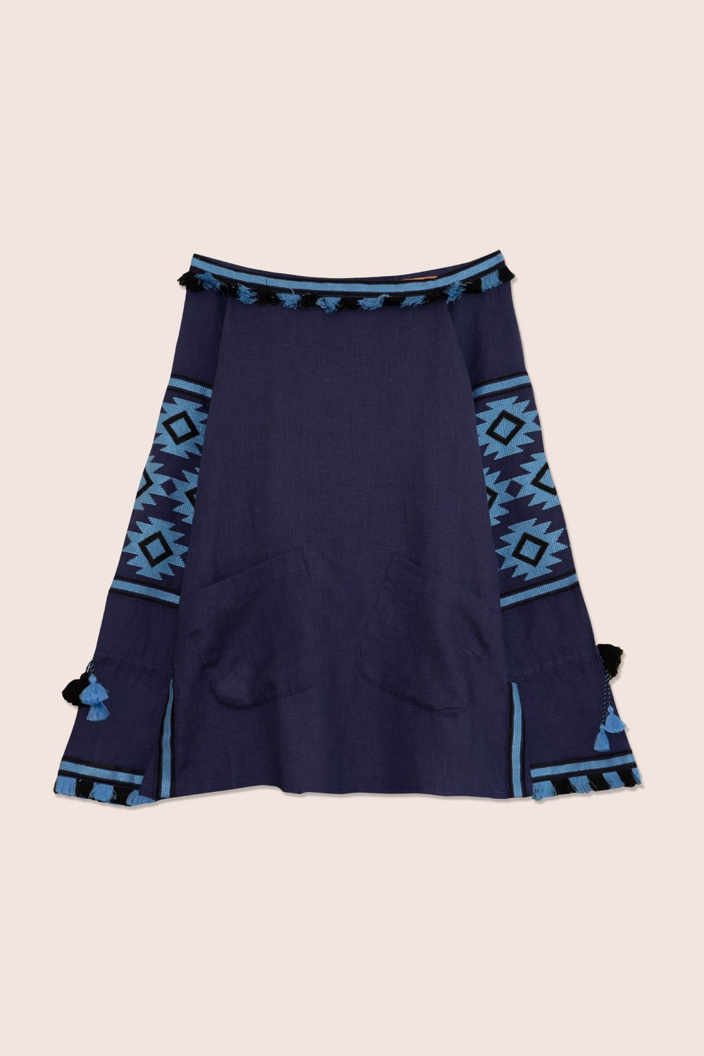 Geometry Off-the-shoulder Tunic in Navy