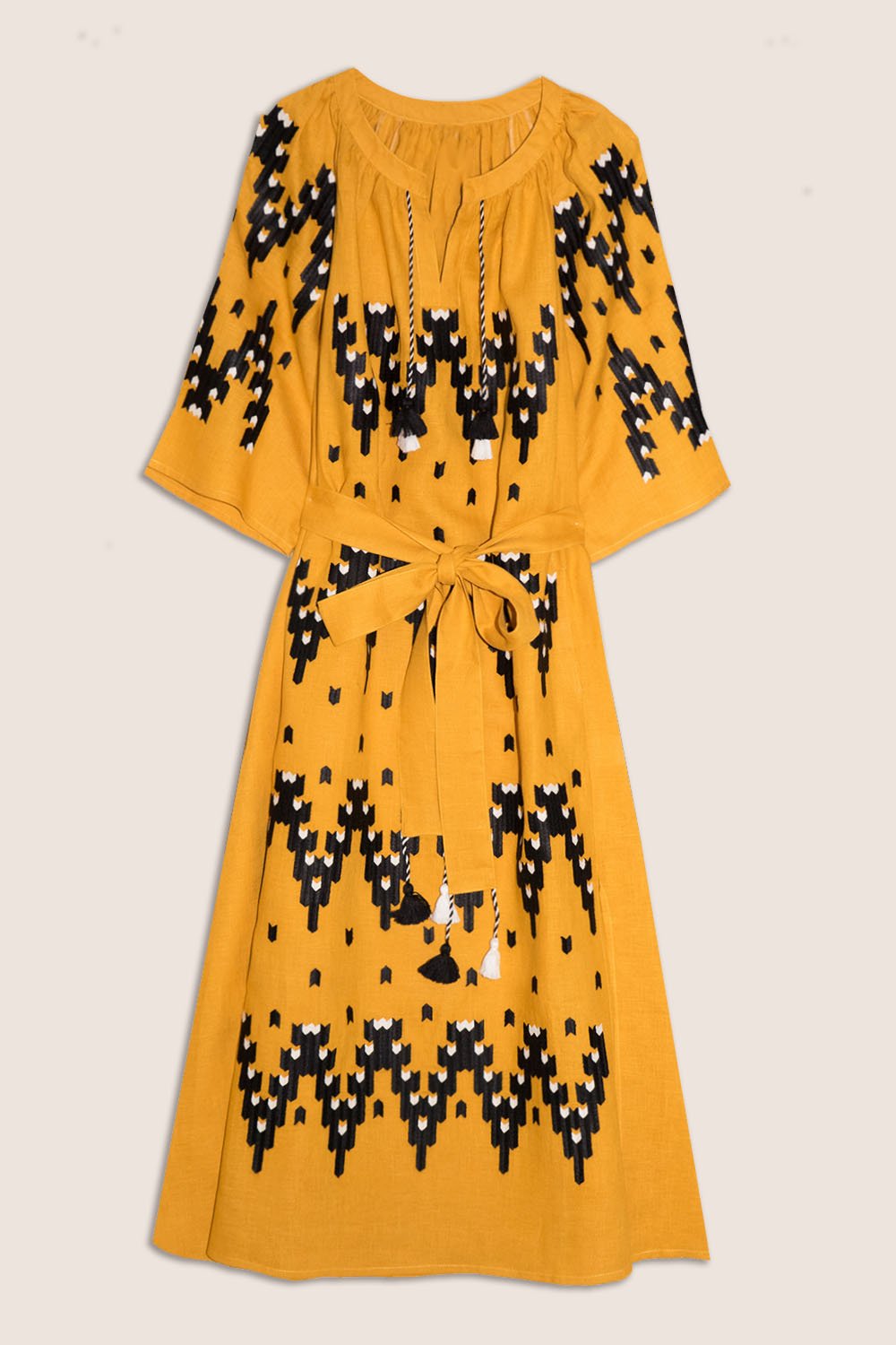 Naomi Midi Dress in Yellow