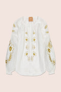 Flower Net Blouse in White
