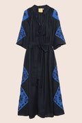 Cecile Maxi Dress in Black and Navy