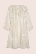 Ece Mini Dress in Creme with White