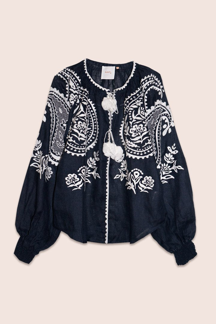 Ece Blouse in Dark Navy