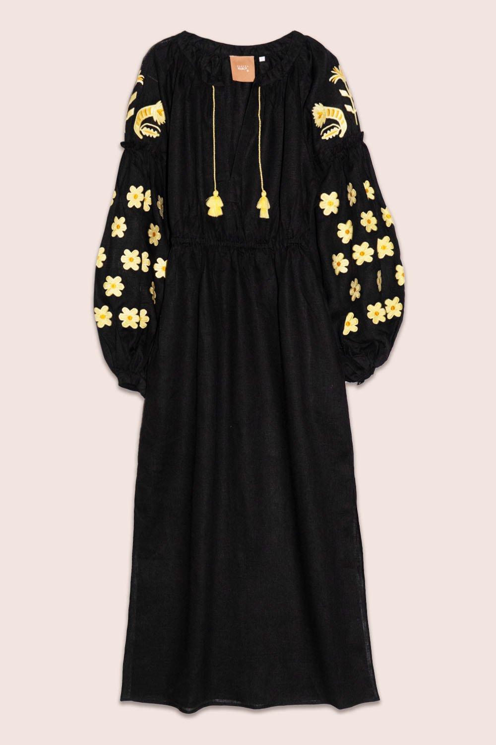 Arizona Elastic Waist Midi Dress in Black