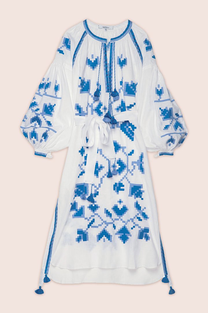 Flora Midi Dress in White