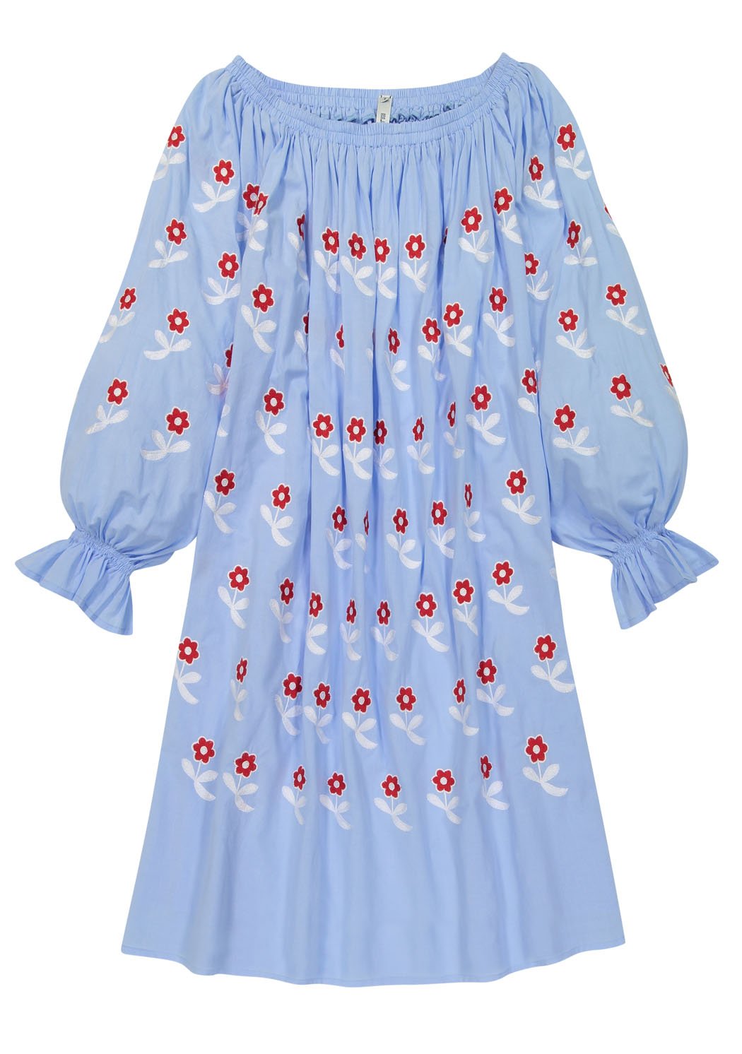 Flower Power off-the-shoulder mini dress