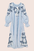 Gaudi Florals Maxi Dress in Sky Blue