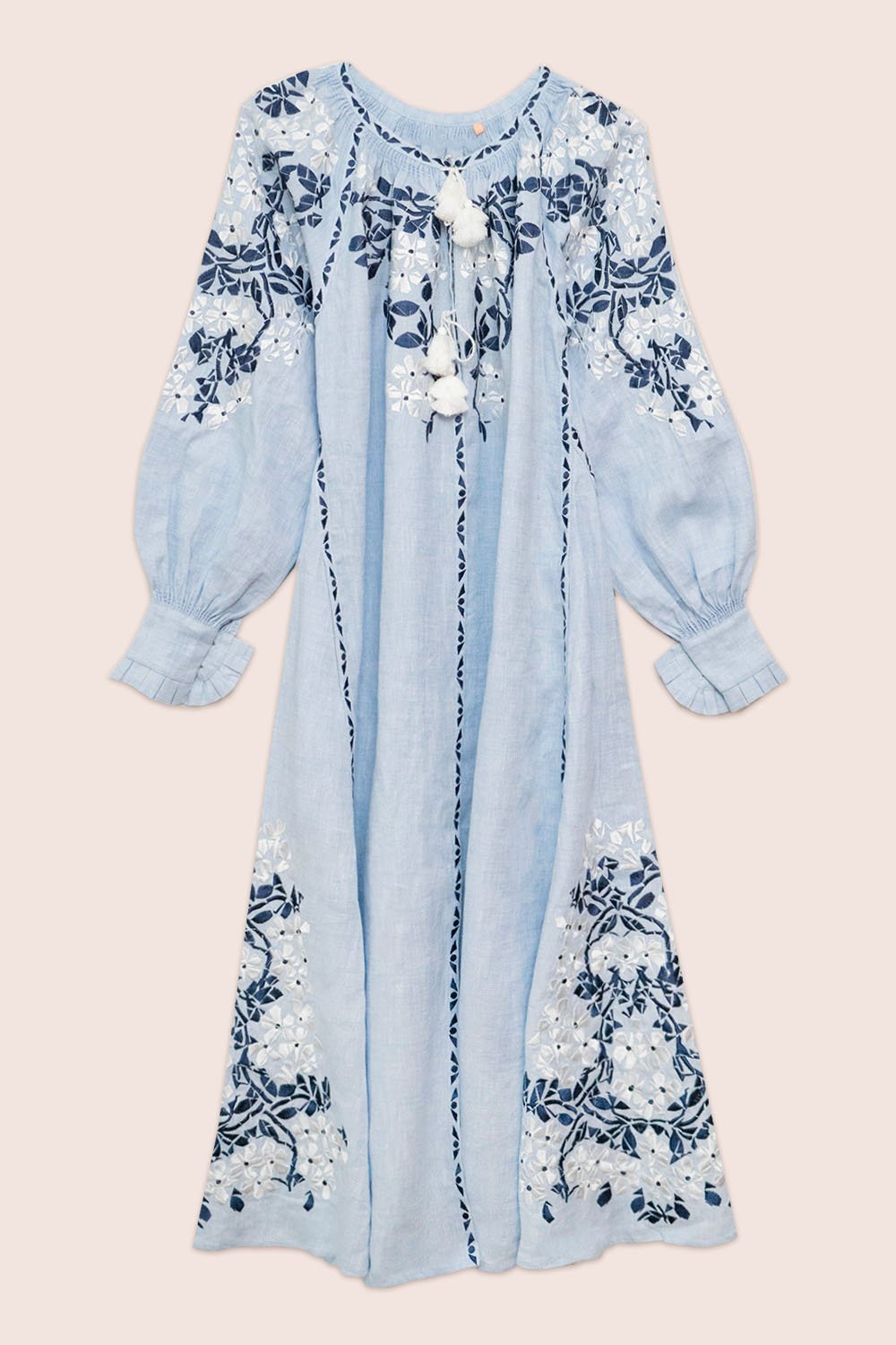 Gaudi Florals Maxi Dress in Sky Blue