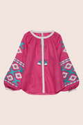 Istanbul Linen Blouse in Fuchsia