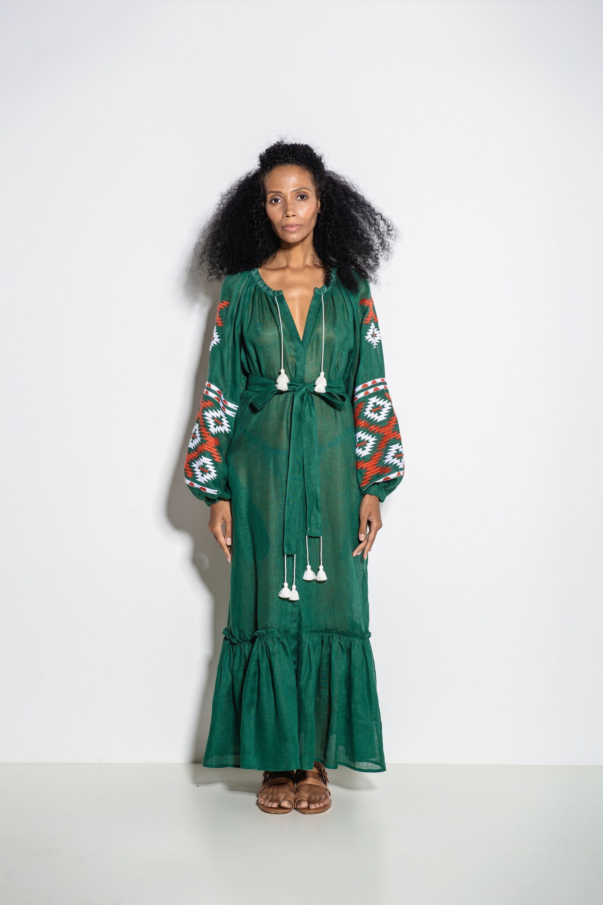 Istanbul linen maxi dress