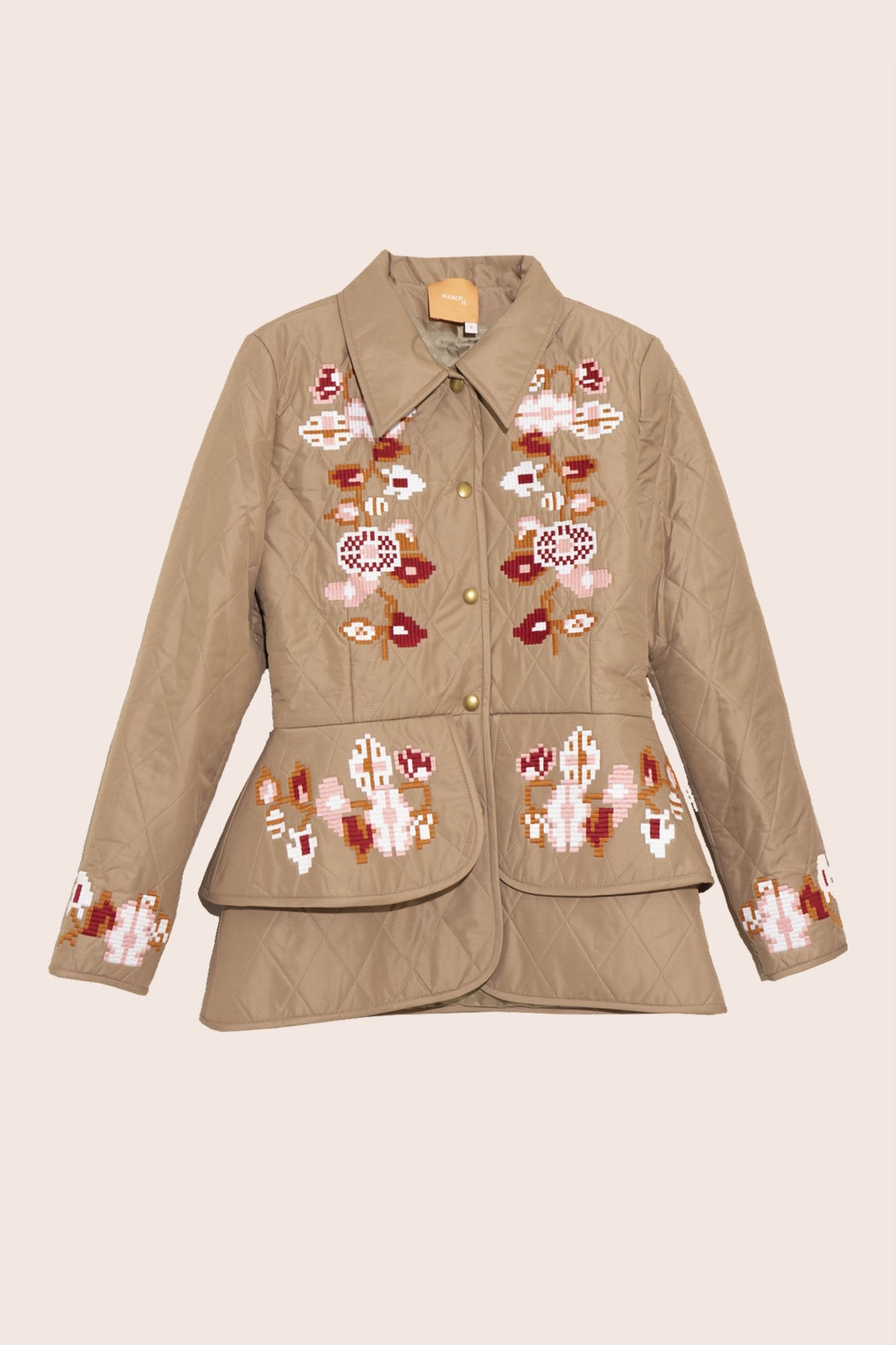 Laila Short Quilted Jacket in Creme