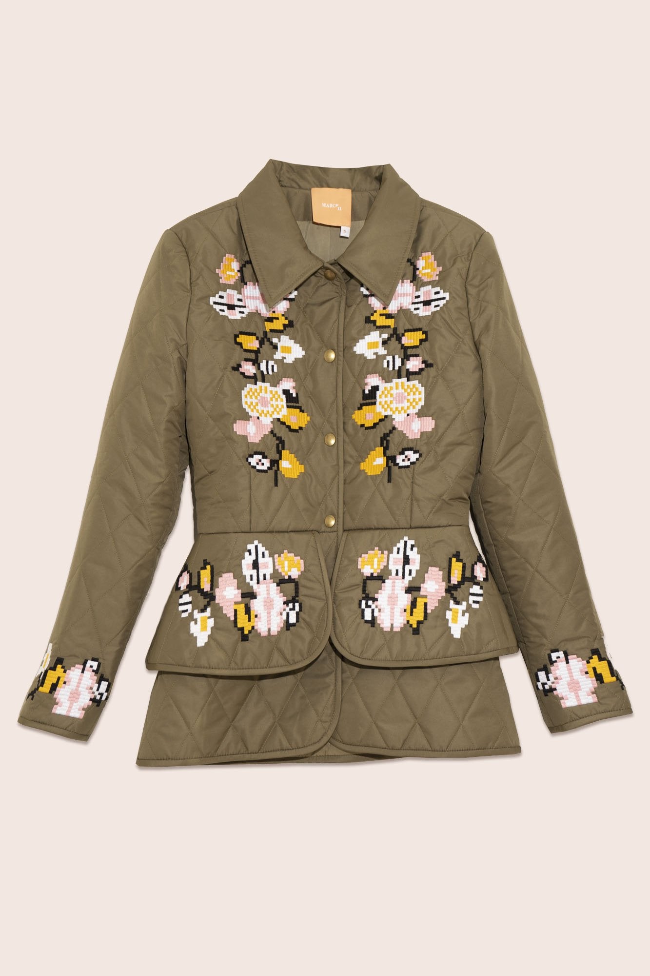 Laila Short Quilted Jacket in Green