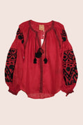 Kilim Blouse in Red