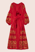 Kilim Maxi Dress in Red