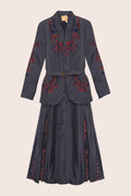 Reem Quilted Coat in Navy