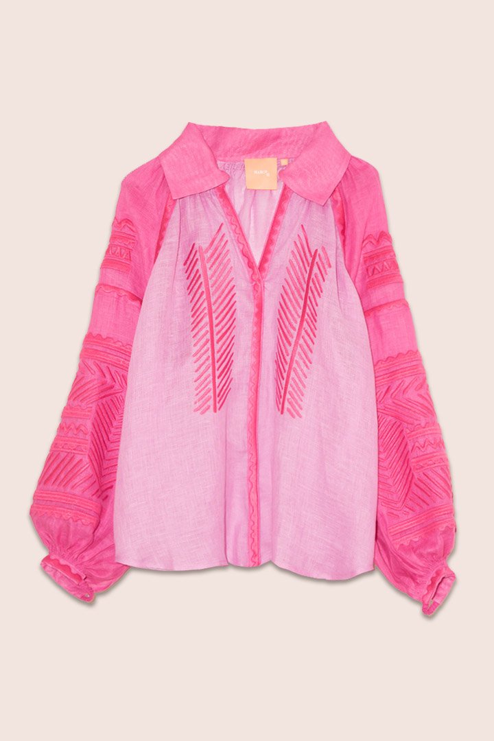Namibia Dual Tone Blouse in Pink