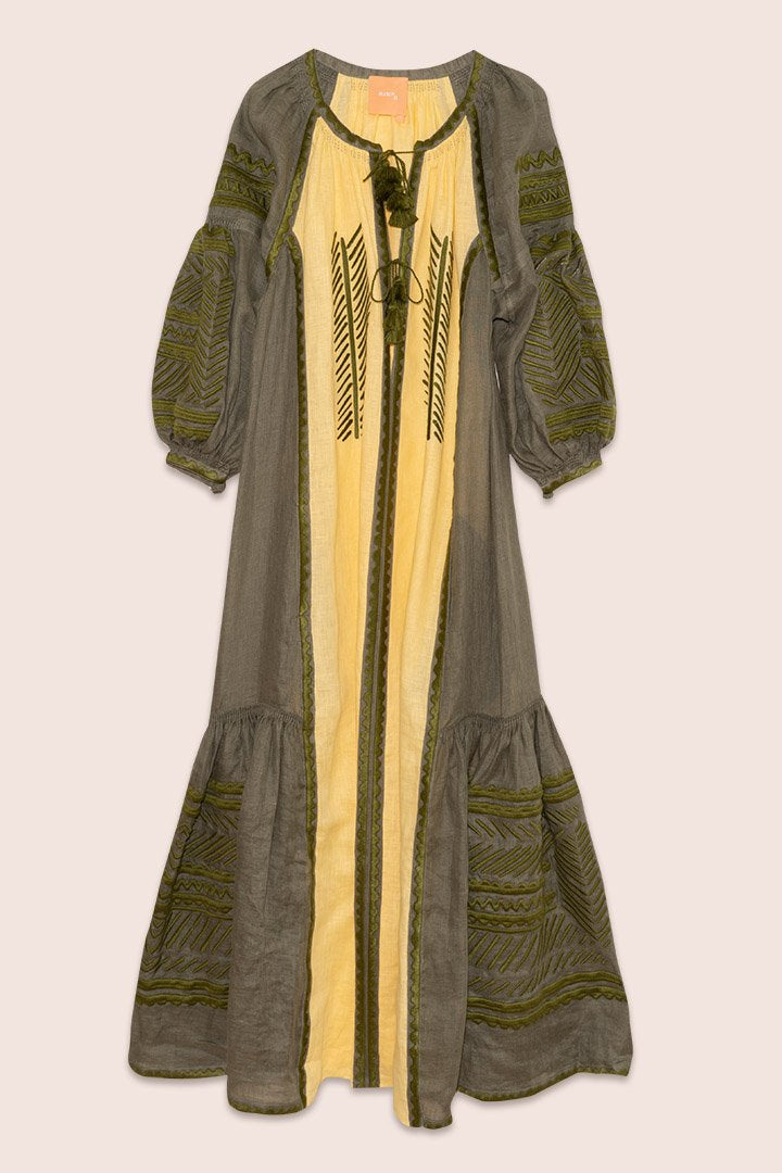 Namibia Maxi Dress in Yellow and Khaki