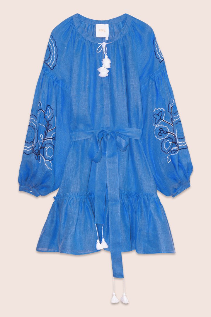Polly Mini Dress in Blue