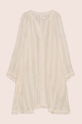 Sheer Stripe Mini Dress in White