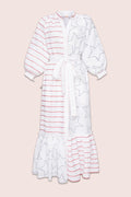 Stars And Stripes Flared Maxi Dress in White