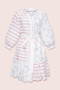 Stars And Stripes Flared Mini Dress in White