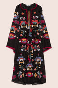 Astrid Maxi Dress in Black with Multicolor