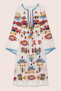 Astrid Maxi Dress in White with Multicolor